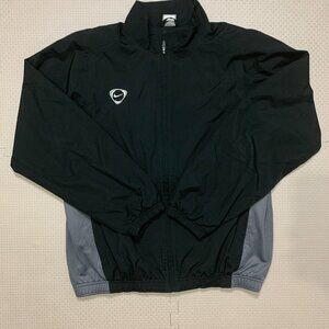 Vintage Nike Small Logo Swoosh Full Zip Track Jacket Men's Size M Black Gray